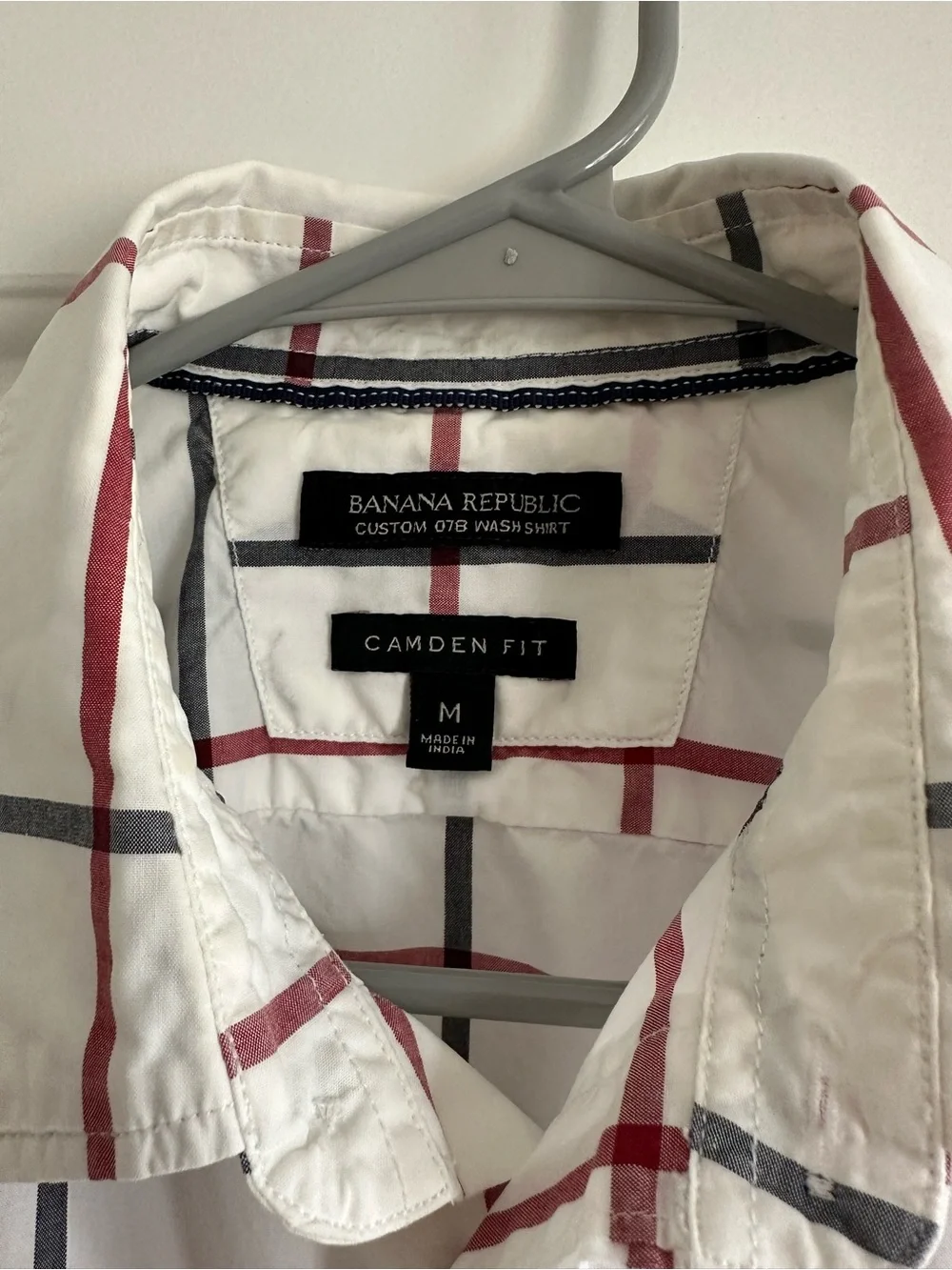 Banana Republic White Windowpane Plaid Dress Shirt